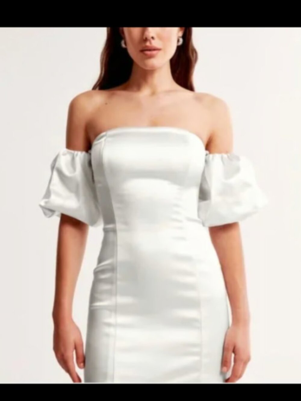 Abercrombie White Mini Dress with Removeable Puff Sleeves
